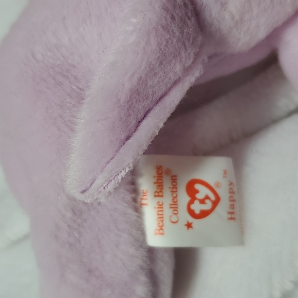 Happy the hippo, Ty beanie Babies Collect Mint Retired 1994 Purple Hippopotamus - Picture 5 of 7